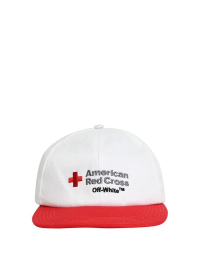 Shop Off-white American Red Cross Cotton Cap In Bianco