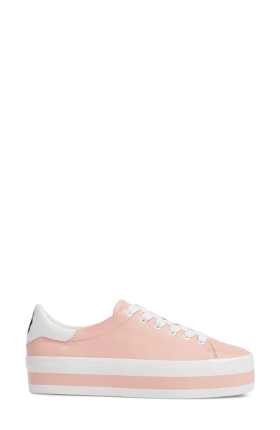 Shop Alice And Olivia Ezra Flatform Sneaker In Perfect Pink / Pure White