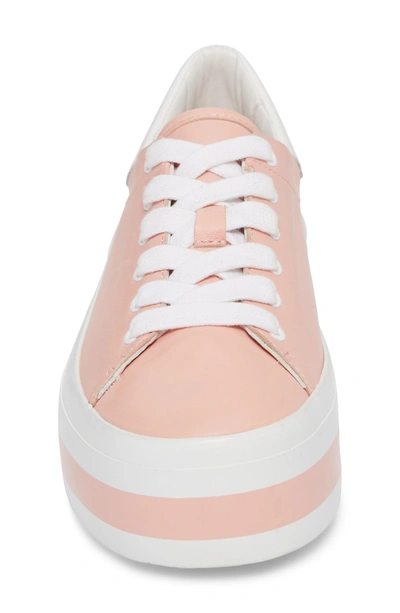 Shop Alice And Olivia Ezra Flatform Sneaker In Perfect Pink / Pure White