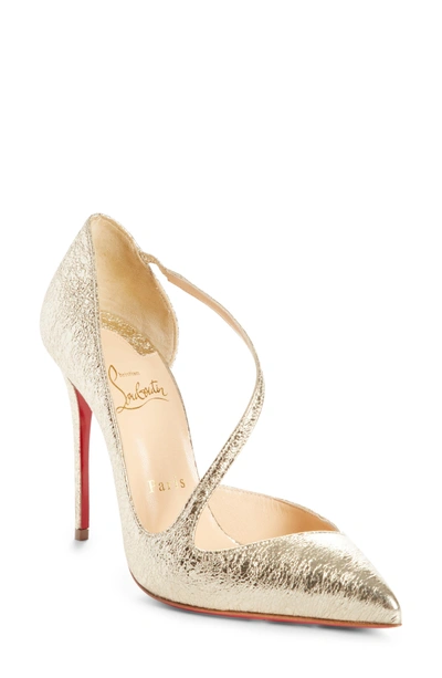Shop Christian Louboutin Strappy Half D'orsay Pump In Platine