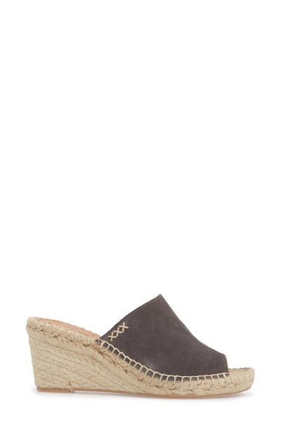 Shop Patricia Green Shen Espadrille Mule In Charcoal Suede