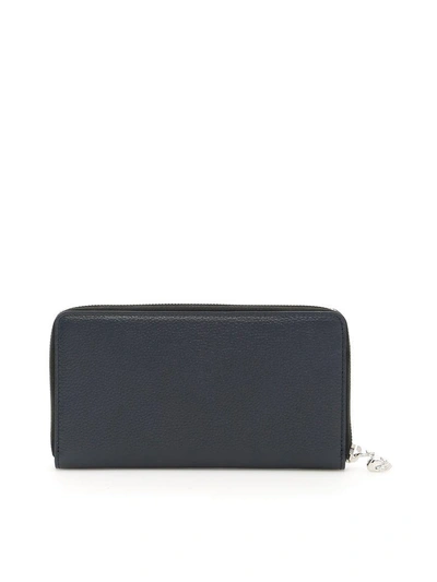Shop Alexander Mcqueen Zip-around Leather Wallet In Blu Night|blu