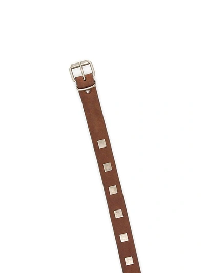 Shop Massimo Alba Studded Leather Mike Belt In Moro|marrone