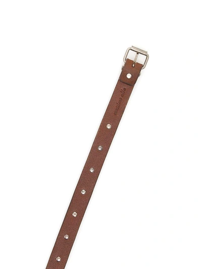 Shop Massimo Alba Studded Leather Mike Belt In Moro|marrone