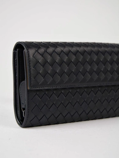 Shop Bottega Veneta Woven Wallet In Black