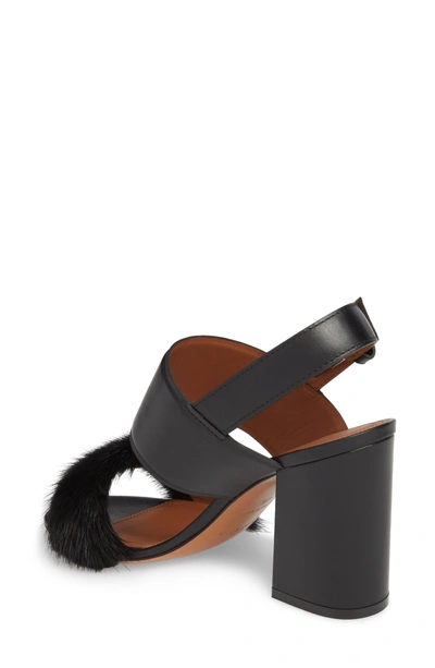 Shop Givenchy Genuine Mink Flared Heel Sandal In Black