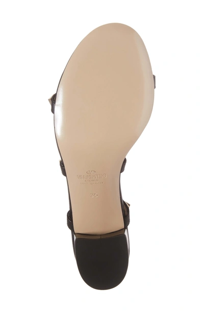Shop Valentino Rockstud Slide Sandal In Black Leather