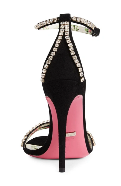 Shop Gucci Ilse Crystal Embellished Ankle Strap Sandal In Black