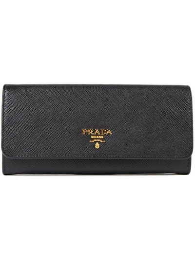 Prada Saffiano Leather Continental Wallet on SALE