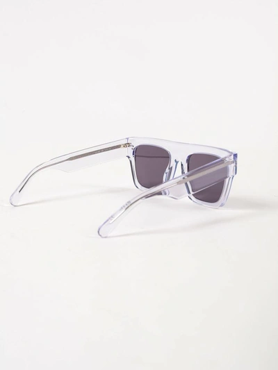 Shop Stella Mccartney Square Frame Sunglasses In Crystal/crystal/blue
