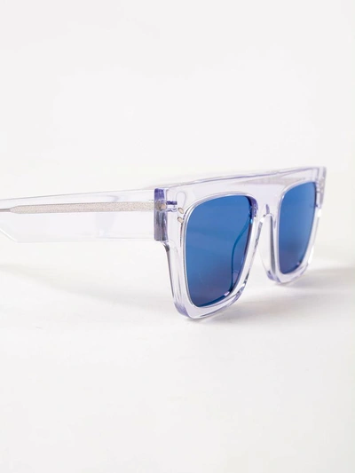 Shop Stella Mccartney Square Frame Sunglasses In Crystal/crystal/blue