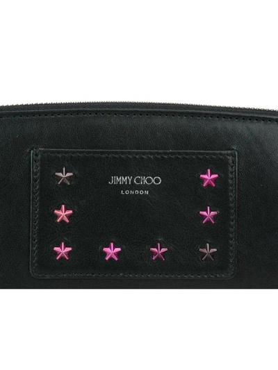Shop Jimmy Choo Filipa Wallet In Black-cerise Mix