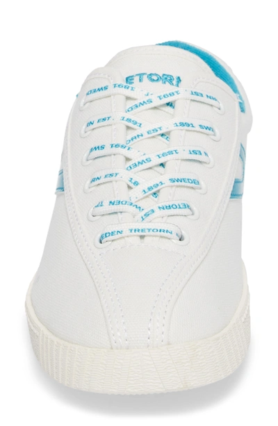 Shop Tretorn Nylite Plus Sneaker In Vintage White/ Neon Teal