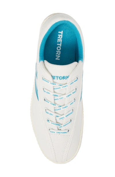 Shop Tretorn Nylite Plus Sneaker In Vintage White/ Neon Teal