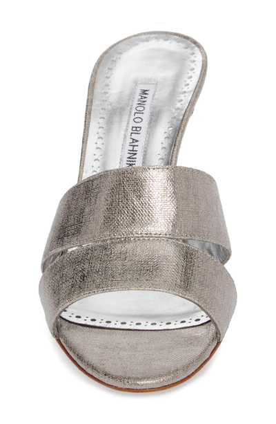 Shop Manolo Blahnik Iacopo Mule Sandal In Silver