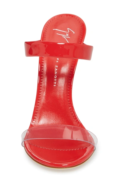 Shop Giuseppe Zanotti Strappy Sandal In Gloss Red