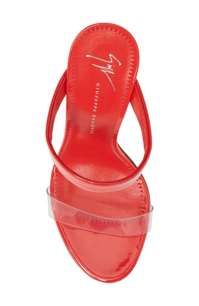 Shop Giuseppe Zanotti Strappy Sandal In Gloss Red