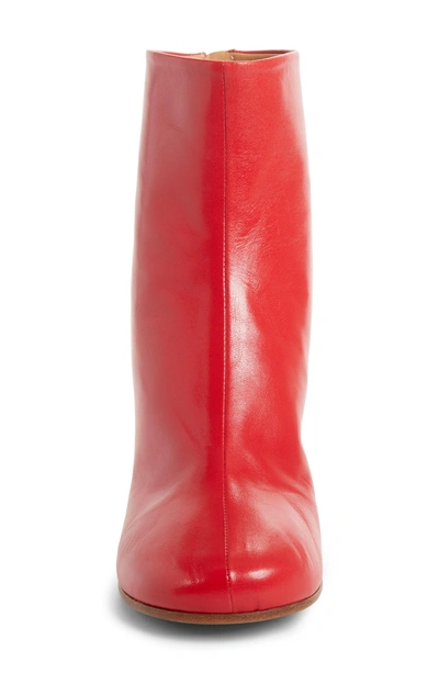 Shop Maison Margiela Round Heel Ankle Boot In Red