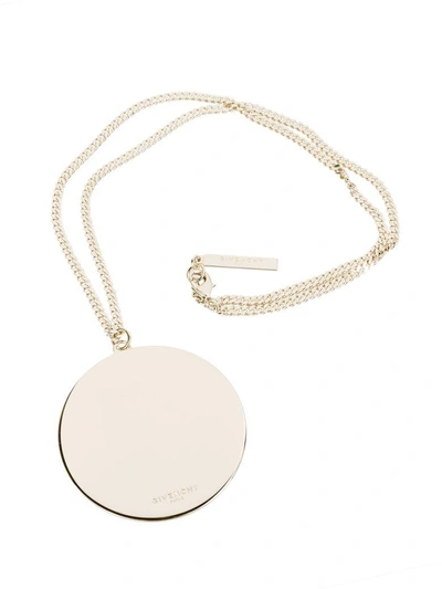 Shop Givenchy Circular Pendant Necklace In Pale Gold