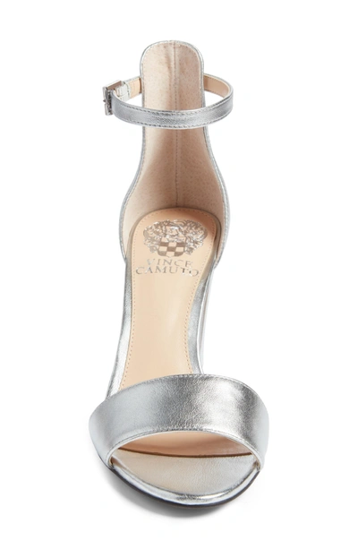 Shop Vince Camuto Corlina Ankle Strap Sandal In Pewter Metallic Nappa Leather