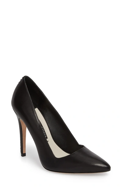 Shop Alice And Olivia Dina 95 Whipstitch Pointy Toe Pump In Black