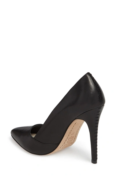 Shop Alice And Olivia Dina 95 Whipstitch Pointy Toe Pump In Black
