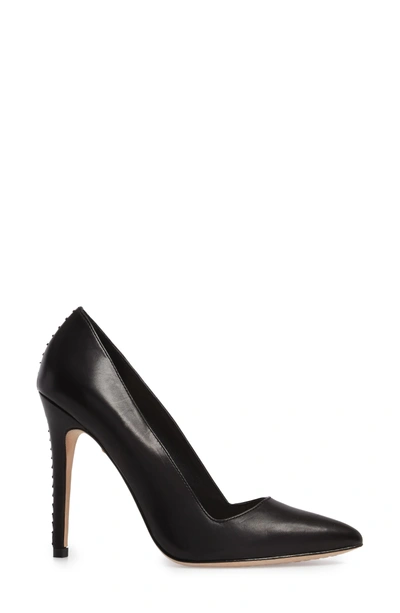 Shop Alice And Olivia Dina 95 Whipstitch Pointy Toe Pump In Black