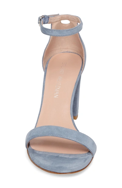 Shop Stuart Weitzman Nearlynude Ankle Strap Sandal In Jeans Suede