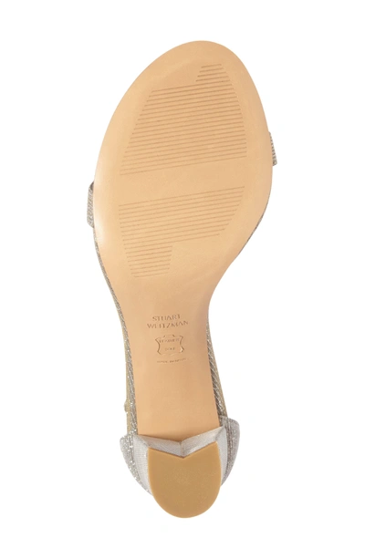 Shop Stuart Weitzman Nearlynude Ankle Strap Sandal In Silver Metallic