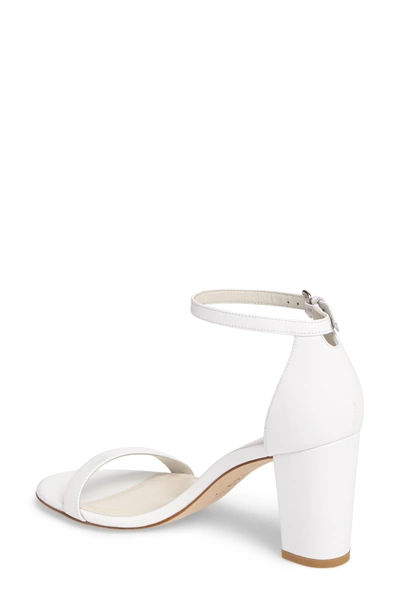 Shop Stuart Weitzman Nearlynude Ankle Strap Sandal In White Nappa