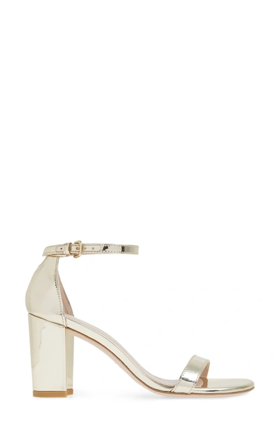 Shop Stuart Weitzman Nearlynude Ankle Strap Sandal In Pale Gold Glass