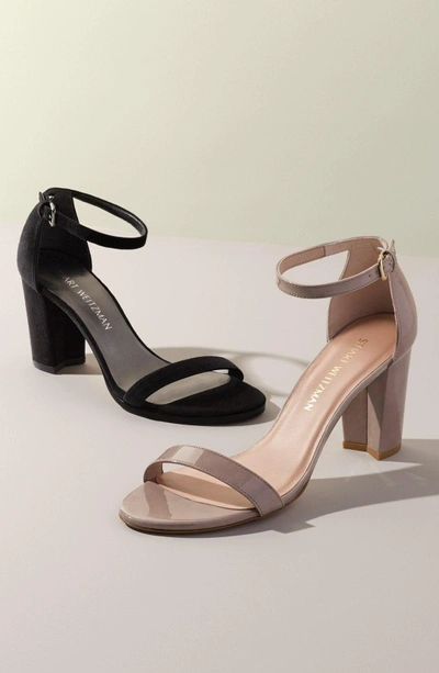 Shop Stuart Weitzman Nearlynude Ankle Strap Sandal In Nutmeg Suede