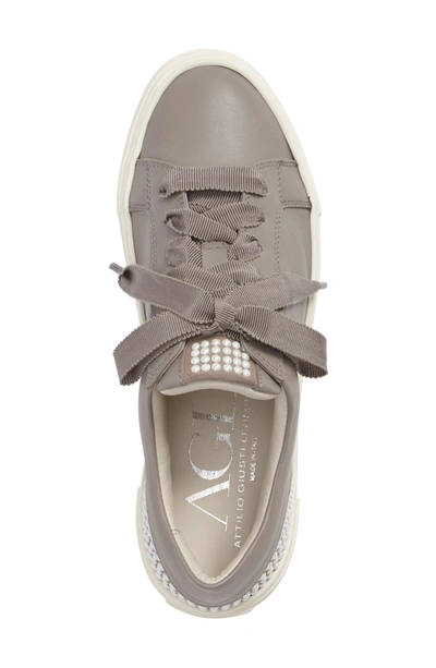 Shop Agl Attilio Giusti Leombruni Pearl Sneaker In Taupe Leather