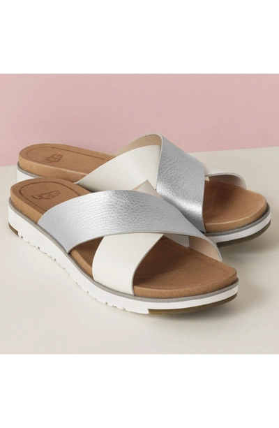 Ugg Women's Kari Leather Platform Slide Sandals In Natural | ModeSens