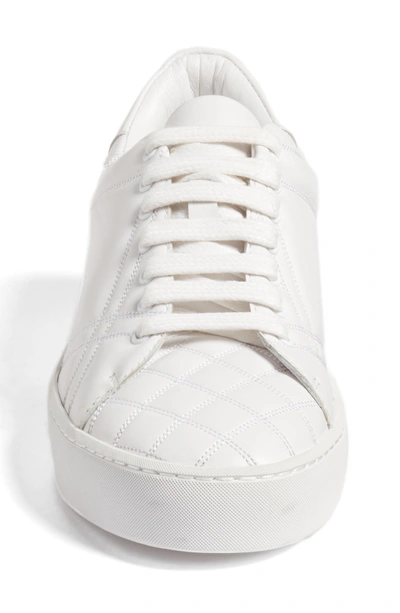 Shop Burberry Check Quilted Leather Sneaker In Optic White