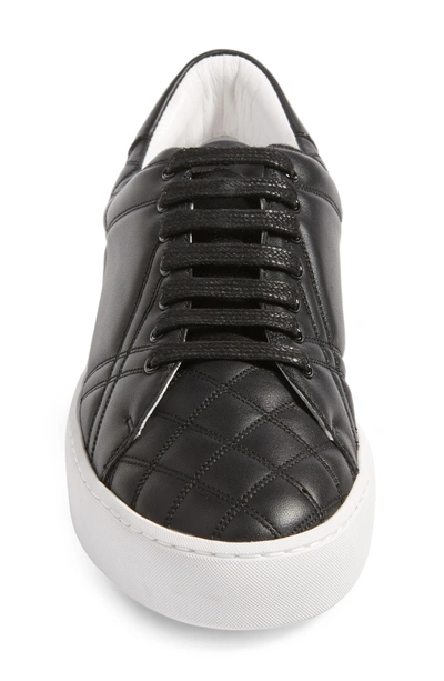 Shop Burberry Check Quilted Leather Sneaker In Black