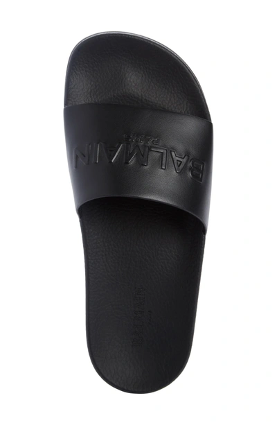 Shop Balmain Calypso Logo Strap Slide Sandal In Black