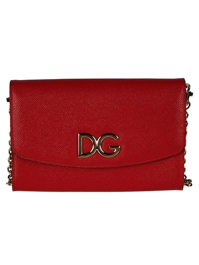 Shop Dolce & Gabbana Chained Continental Wallet In Red