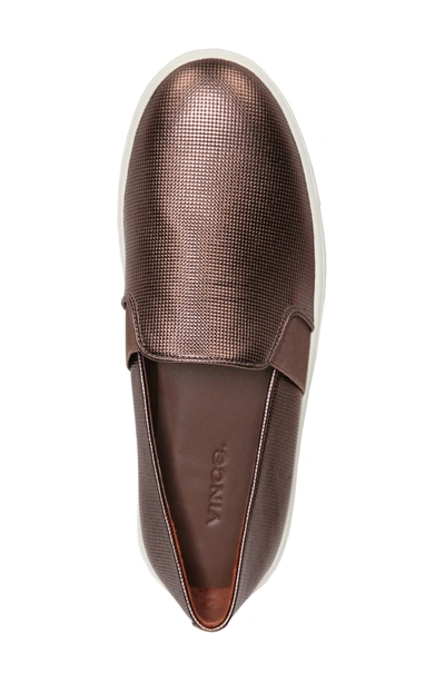 Shop Vince 'blair 12' Leather Slip-on Sneaker In Copper