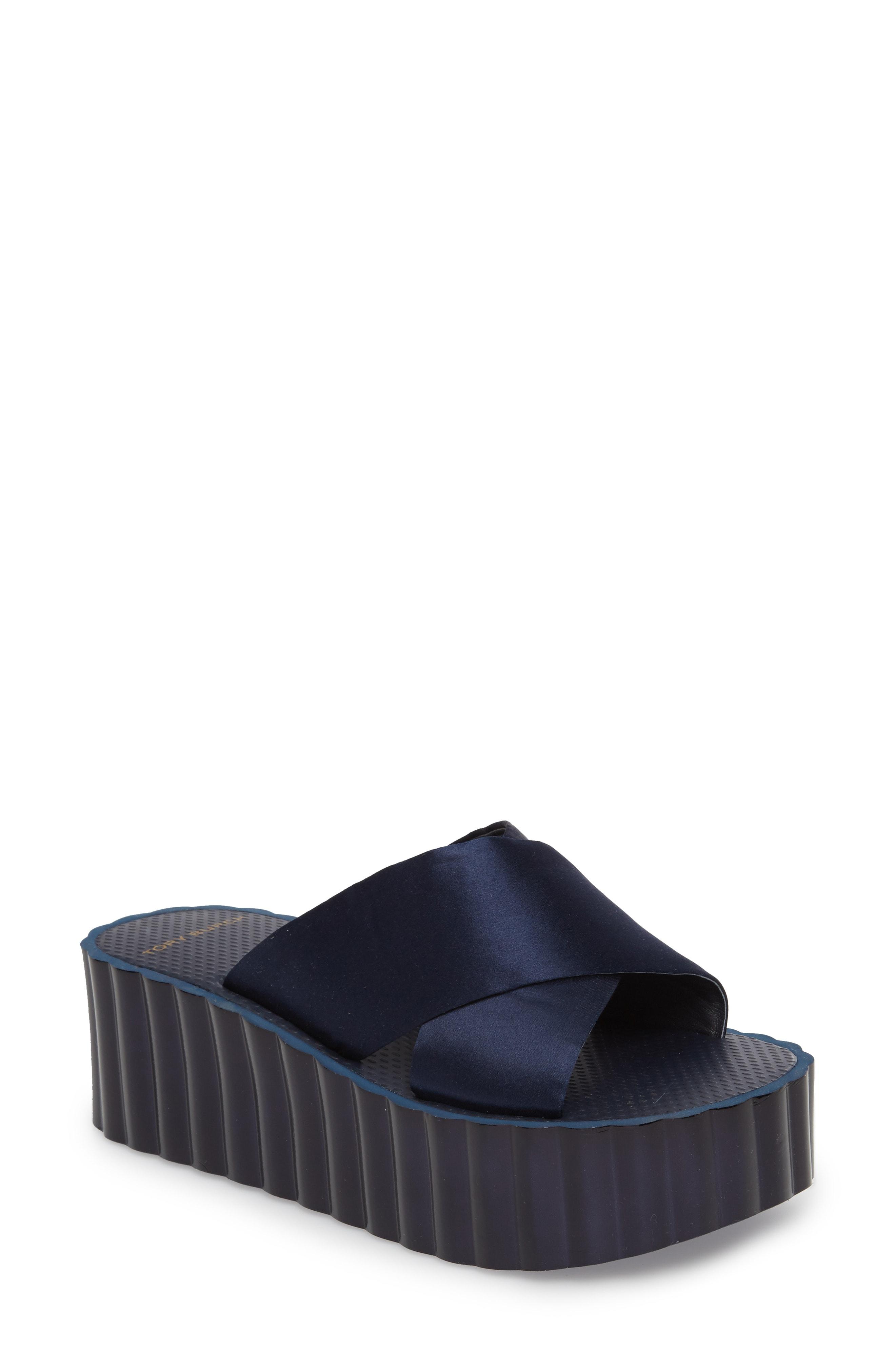 tory burch scallop wedge platform slide sandal