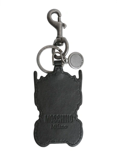 Shop Moschino Teddy Transformer Key Fob In Nero