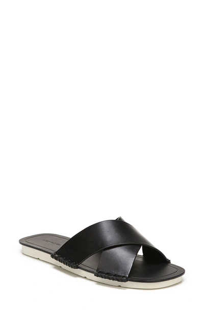 Shop Vince Nico Cross Strap Flat Sandal In Black