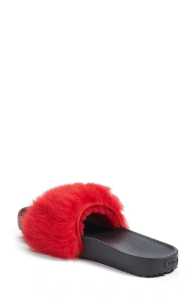 Shop Ugg Royale Genuine Shearling Slide Sandal In Ribbon Red Suede