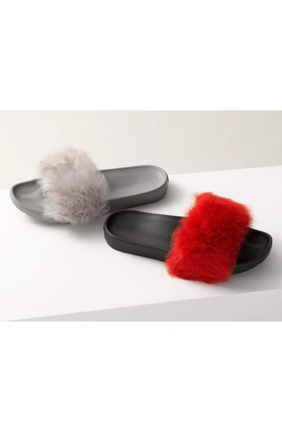Shop Ugg Royale Genuine Shearling Slide Sandal In Ribbon Red Suede