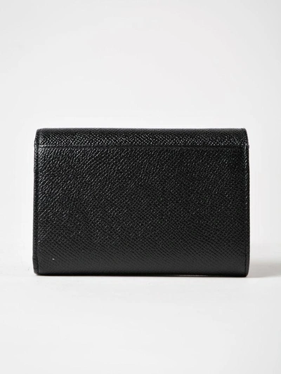 Shop Dolce & Gabbana St. Dauphine French Flap Wallet In Nero