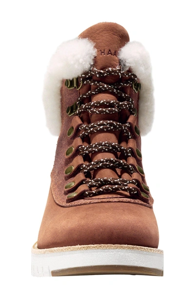 Shop Cole Haan Grandexpl?re Genuine Shearling Trim Waterproof Hiker Boot In Woodbury Leather