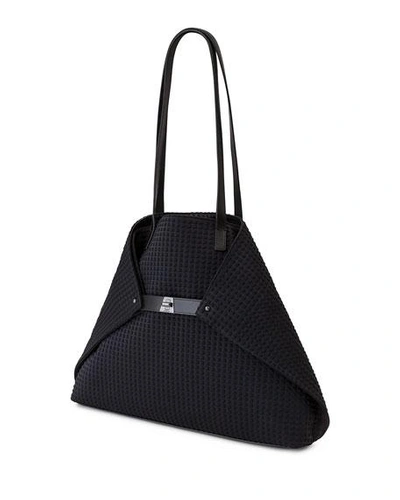 Akris Ai Medium Techno Fabric Shoulder Bag In Black