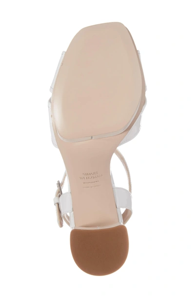 Shop Stuart Weitzman Exposed Platform Sandal In White Patent