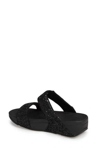 Shop Fitflop Glitterball Slide Sandal In Black Fabric