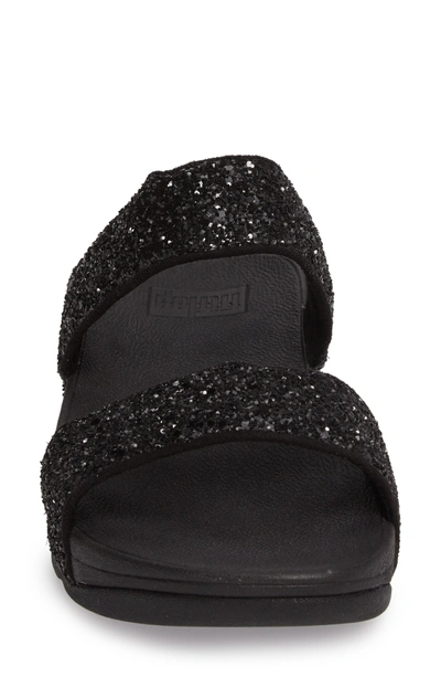 Shop Fitflop Glitterball Slide Sandal In Black Fabric